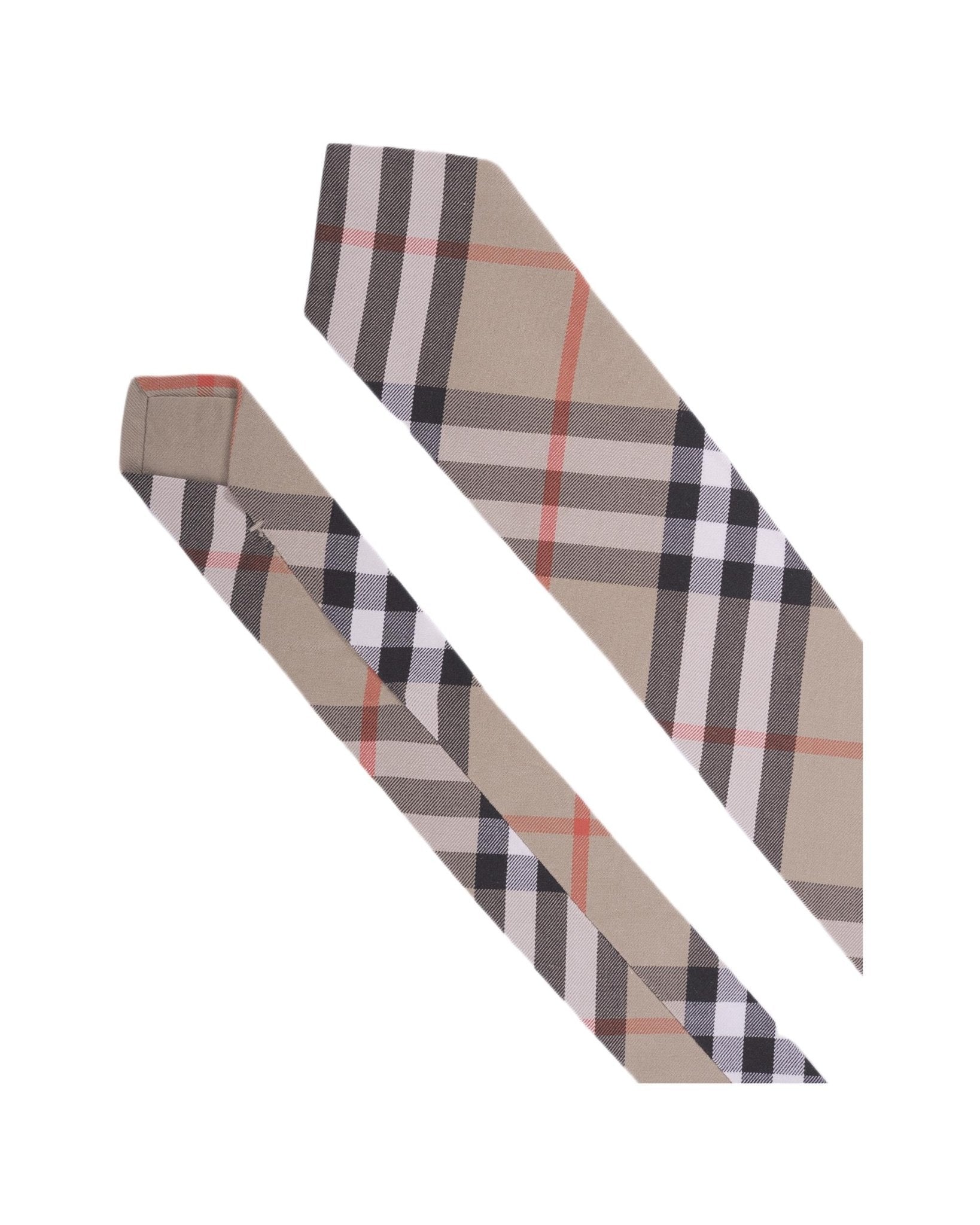 Cravatta per bambino Burberry Kids beige con caratteristico motivo Vintage Check - Rubino Kids