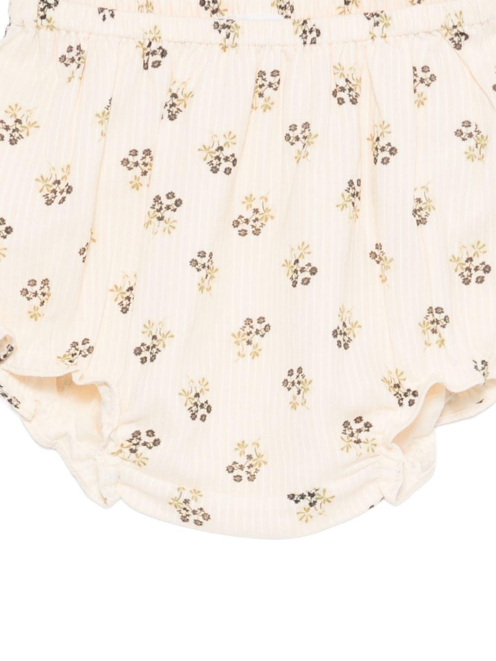 Culotte per neonati Bonpoint biege con stampa a fiori all - over - Rubino Kids