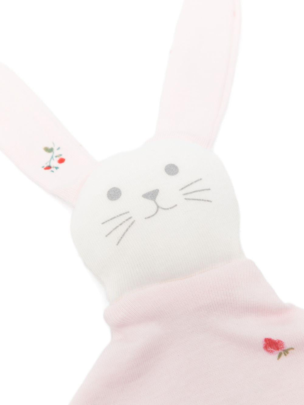 Doudou per neonati Petit Bateau rosa con stampa a fiori - Rubino Kids