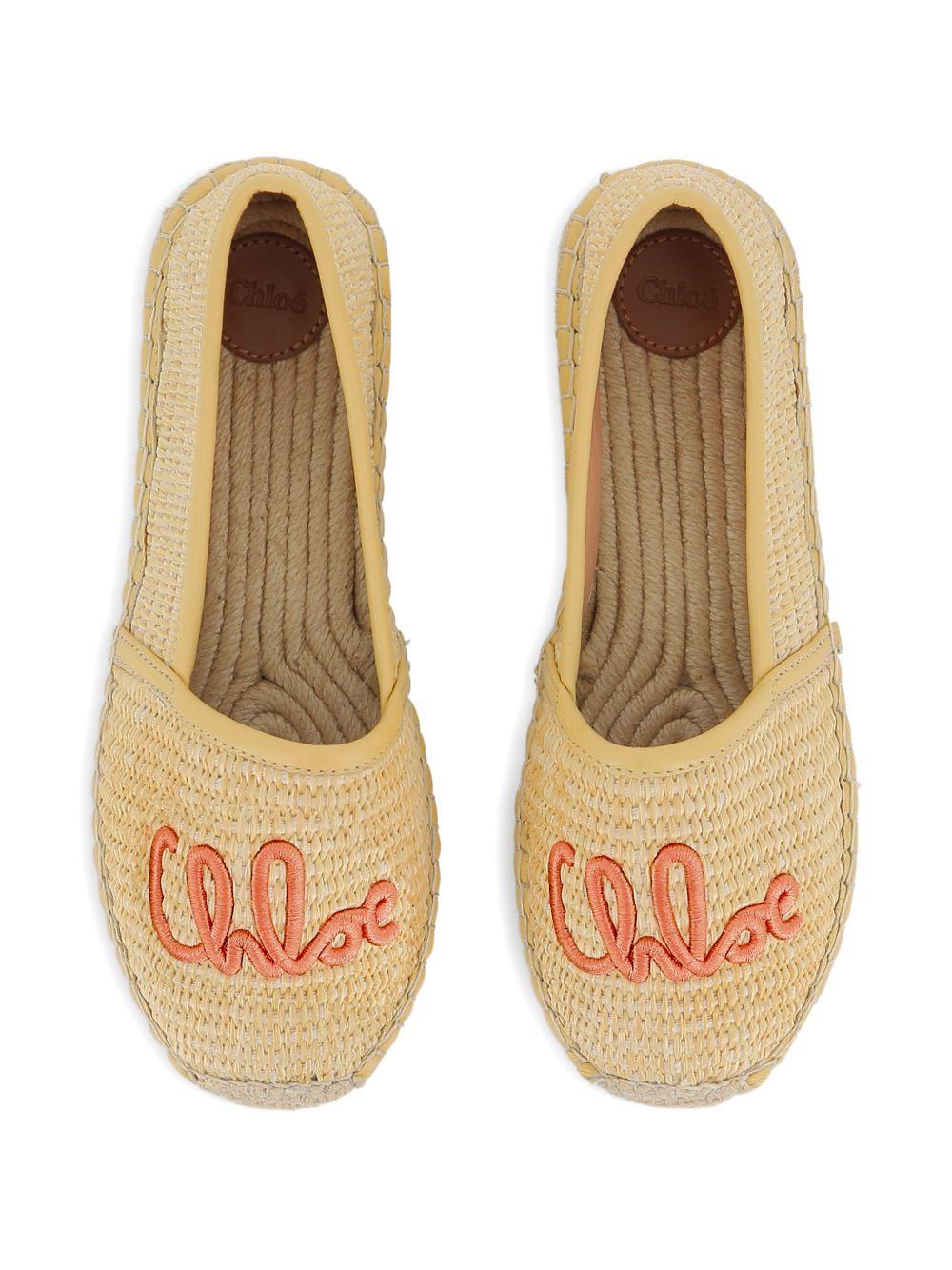 Espadrilles per bambina Chloé Kids beige con ricamo - Rubino Kids