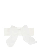 Fascia in cotone per neonata La Stupenderia bianca con fiocco - Rubino Kids