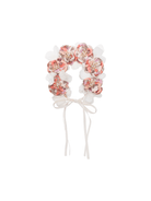 Fascia per capelli con applicazioni floreali per bambina Bonpoint bianco con finte perle - Rubino Kids
