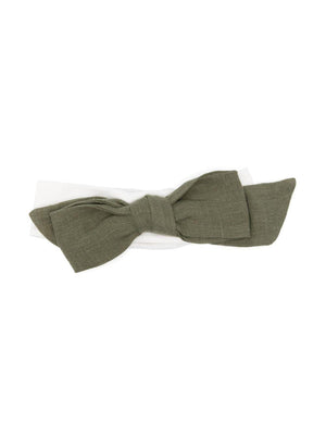 La Stupenderia white baby headband with bow and contrasting insert detail