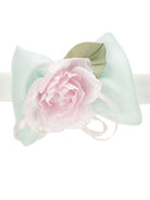 Fascia per capelli per neonata Monnalisa bianco con dettaglio con fiocco e fiore - Rubino Kids