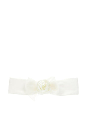 Monnalisa white baby headband with flower decoration