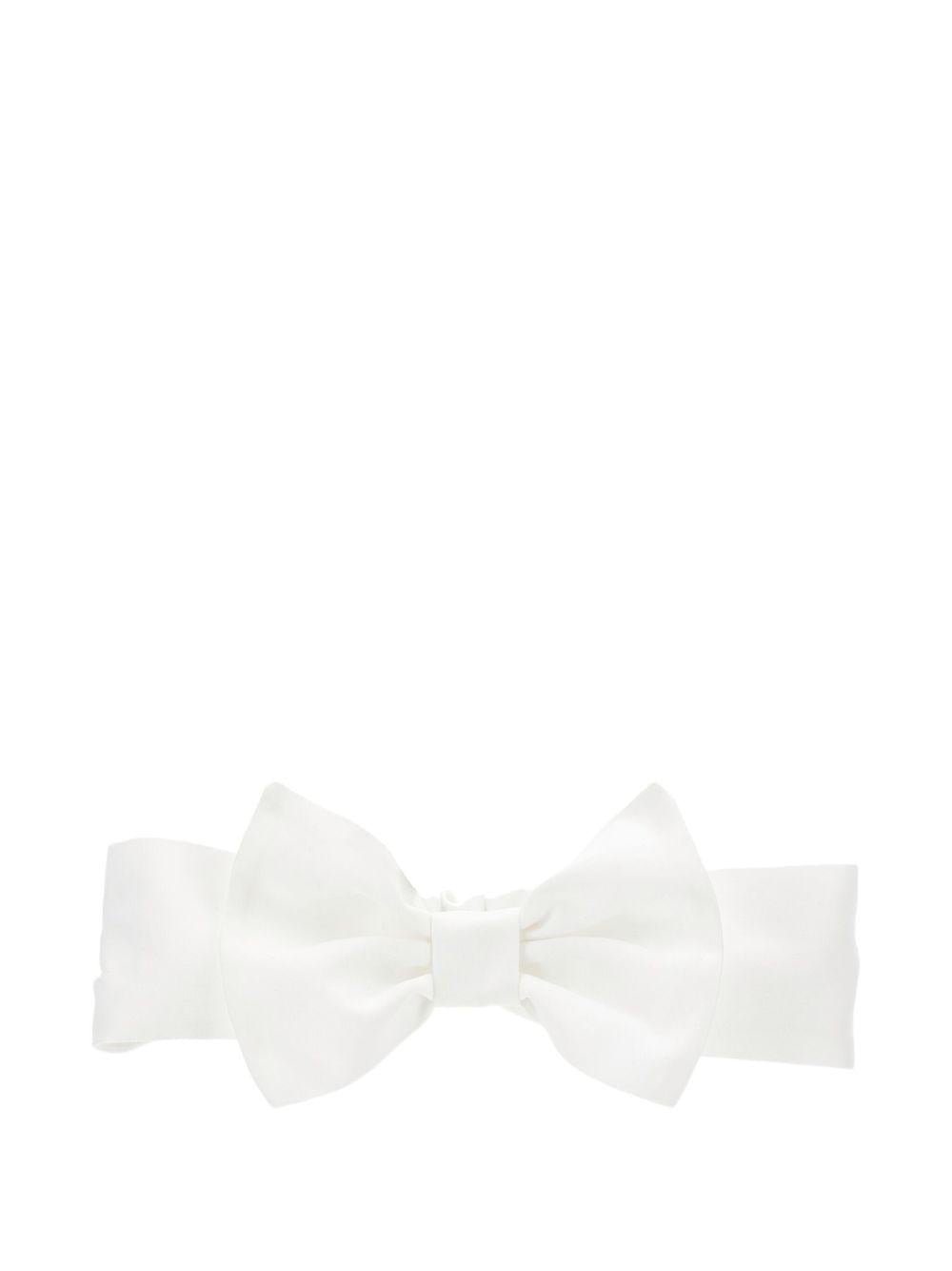 Fascia per neonata Monnalisa bianco in raso con fiocco - Rubino Kids