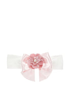 Fascia per neonata Monnalisa rosa con decorazione a fiori - Rubino Kids