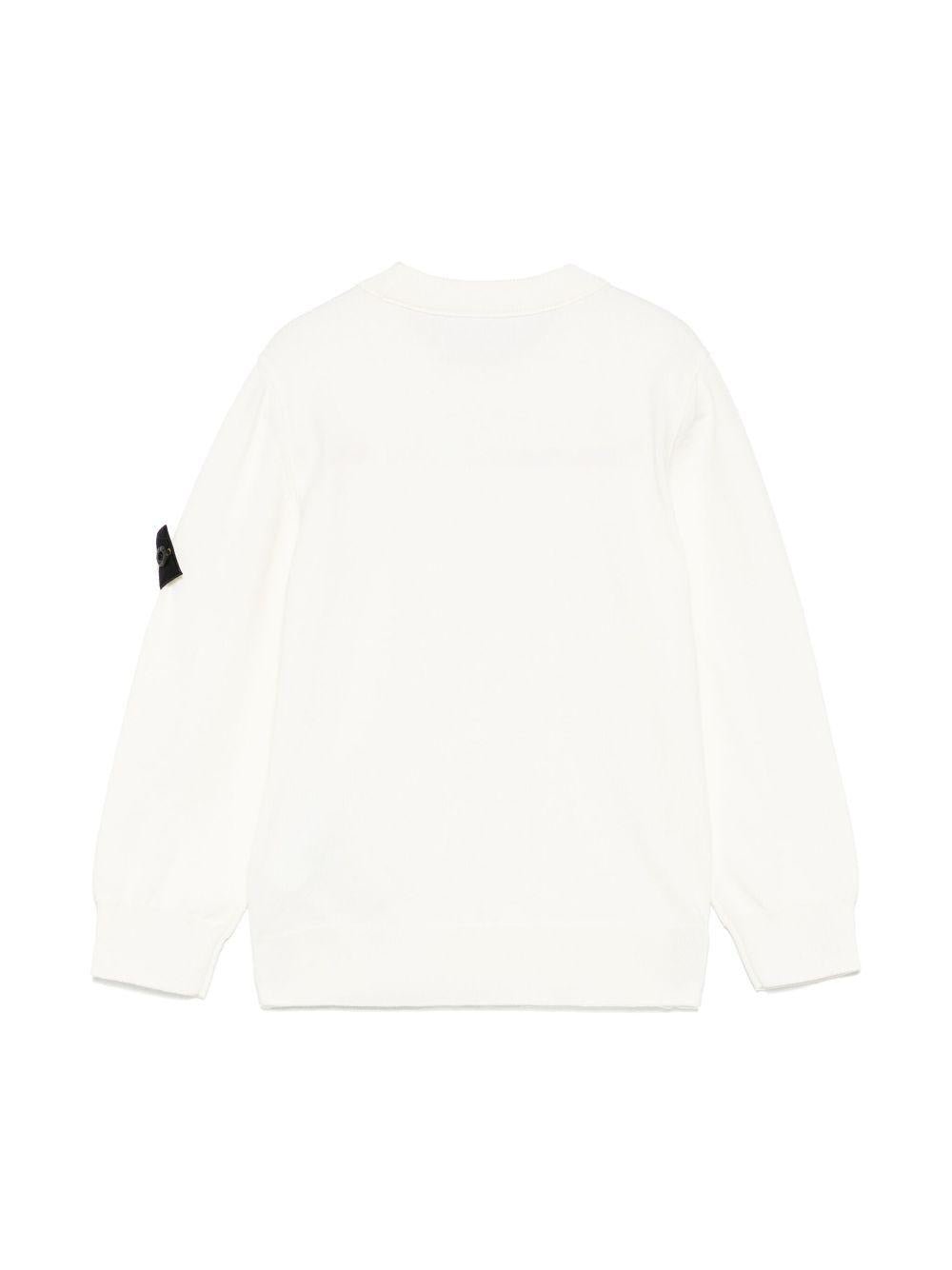 Felpa con applicazione Compass per bambino Stone Island Junior con girocollo - Rubino Kids