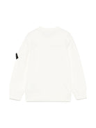 Felpa con applicazione Compass per bambino Stone Island Junior con girocollo - Rubino Kids