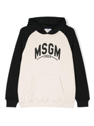 Felpa con cappuccio con logo ricamato per bambino MSGM Kids multicolor con tasca anteriore a marsupio - Rubino Kids