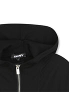 Felpa con cappuccio per bambina DKNY Kids nera con zip - Rubino Kids