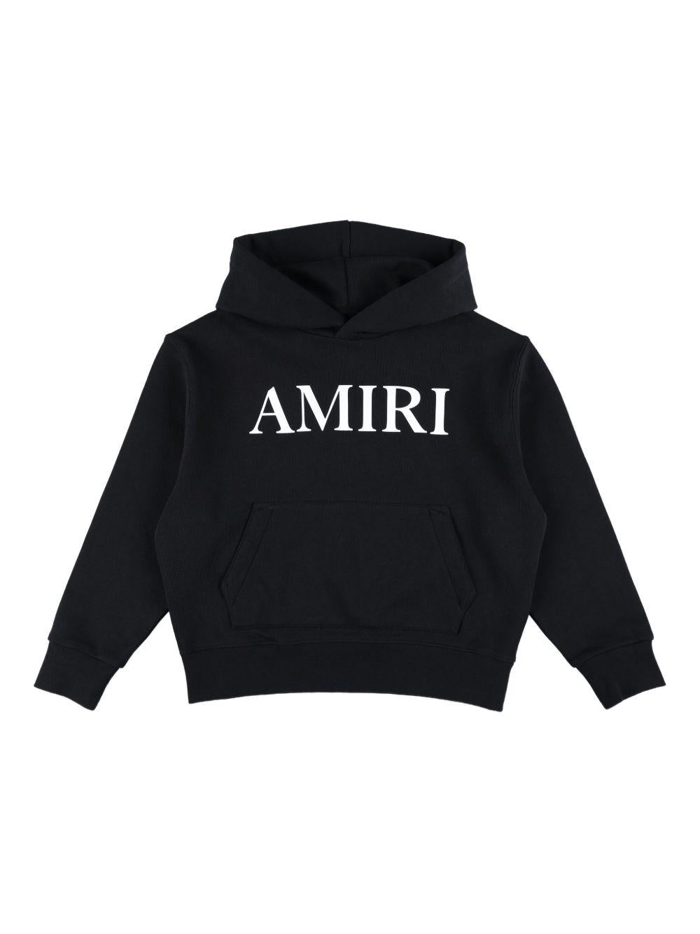 Felpa con cappuccio per bambino Amiri Kids nero con logo - Rubino Kids