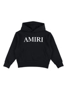 Felpa con cappuccio per bambino Amiri Kids nero con logo - Rubino Kids