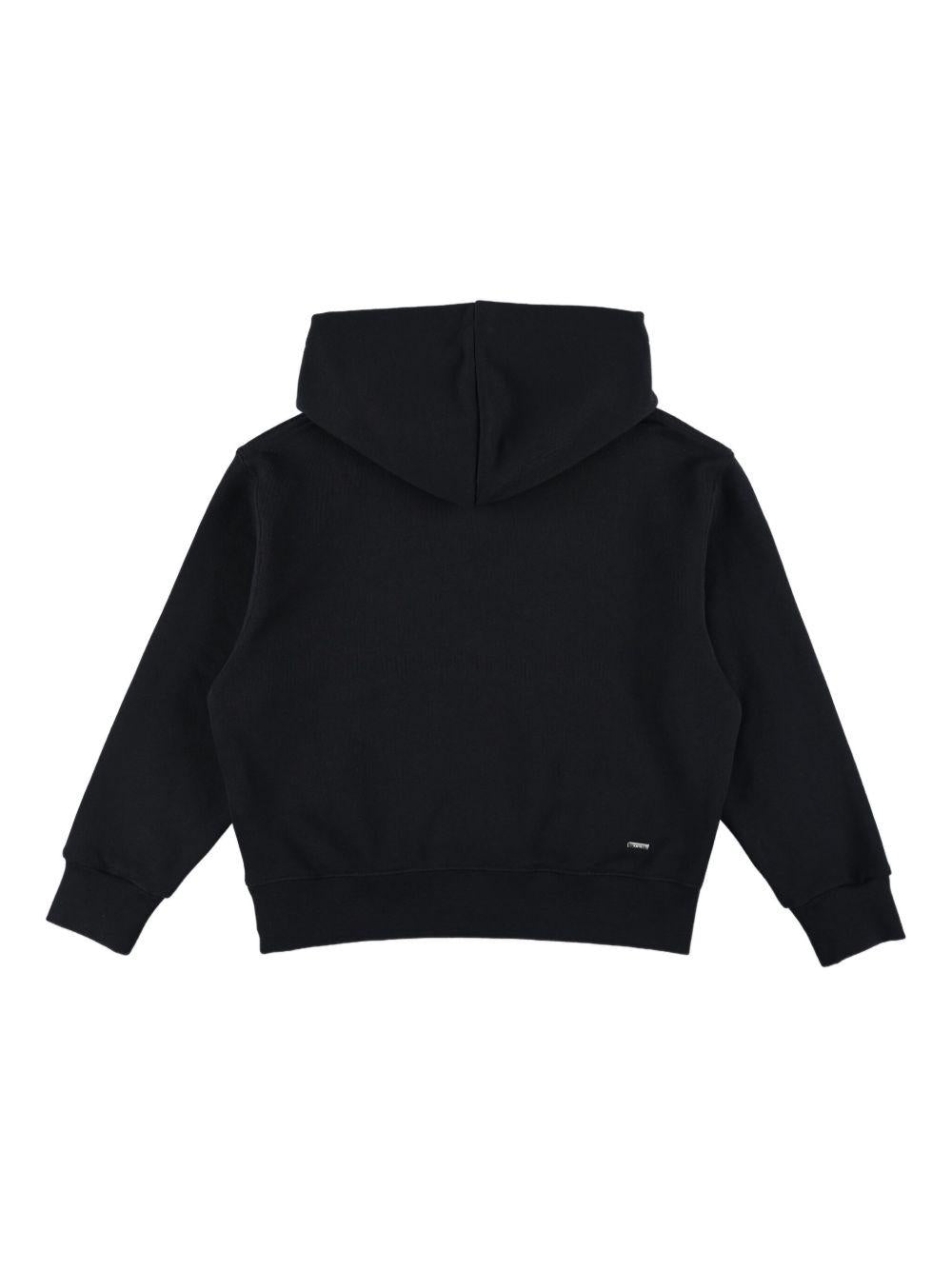 Felpa con cappuccio per bambino Amiri Kids nero con logo - Rubino Kids
