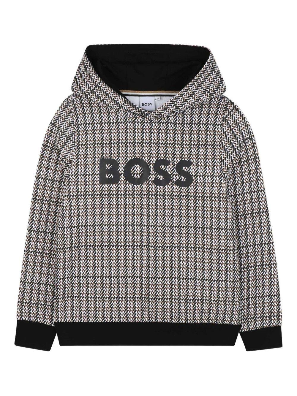 Felpa con cappuccio per bambino Boss Kidswear multicolor con logo - Rubino Kids