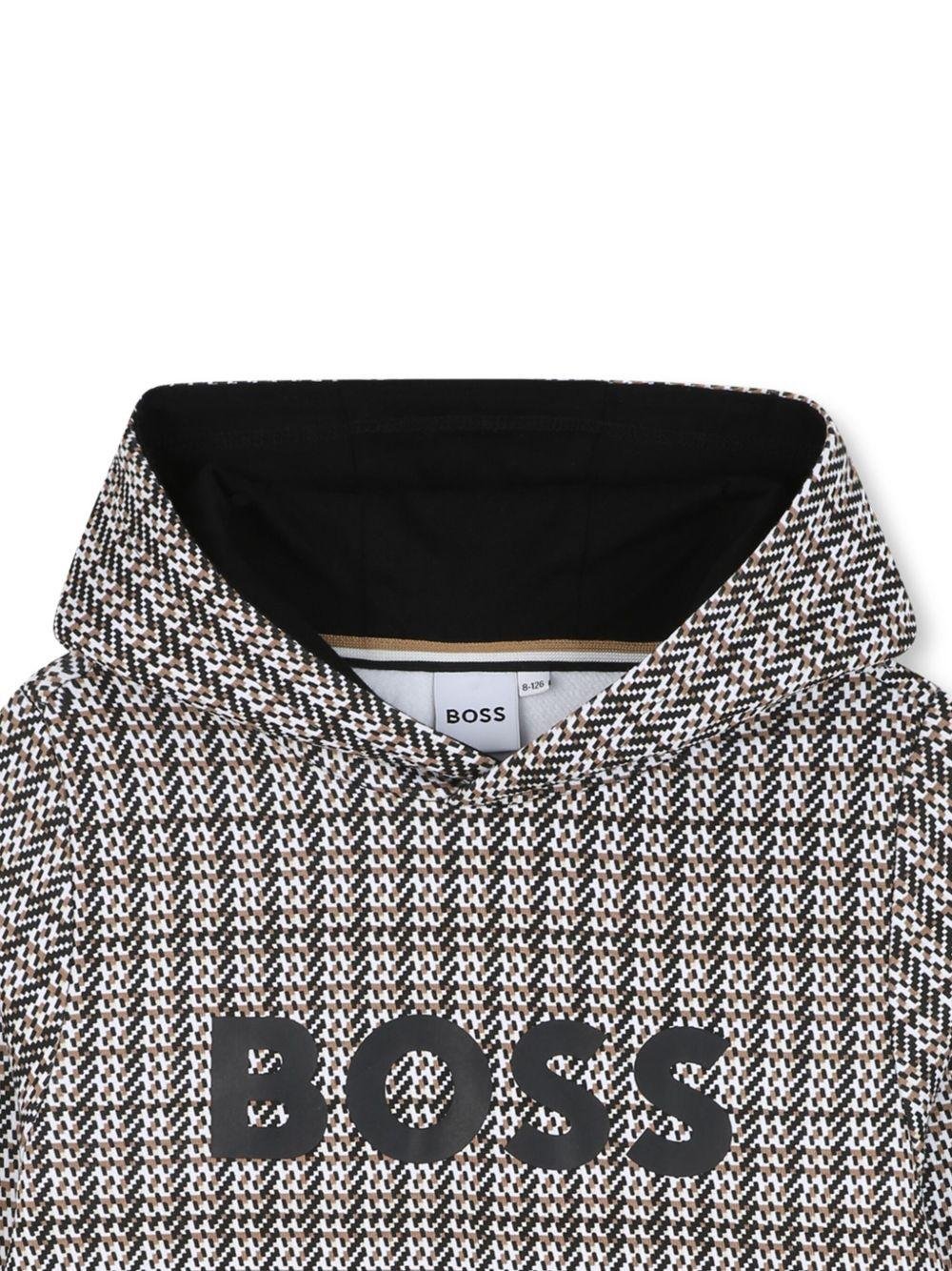 Felpa con cappuccio per bambino Boss Kidswear multicolor con logo - Rubino Kids