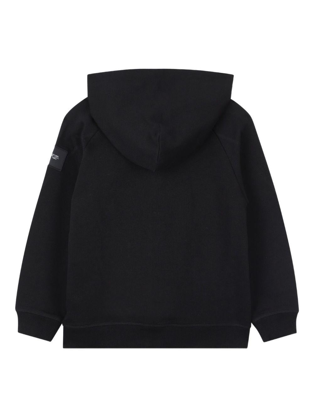 Felpa con cappuccio per bambino Marc Jacobs Kids nera con dettagli con logo a contrasto - Rubino Kids