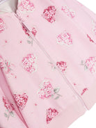 Felpa con cappuccio per neonata Monnalisa rosa con cotone elasticizzato - Rubino Kids