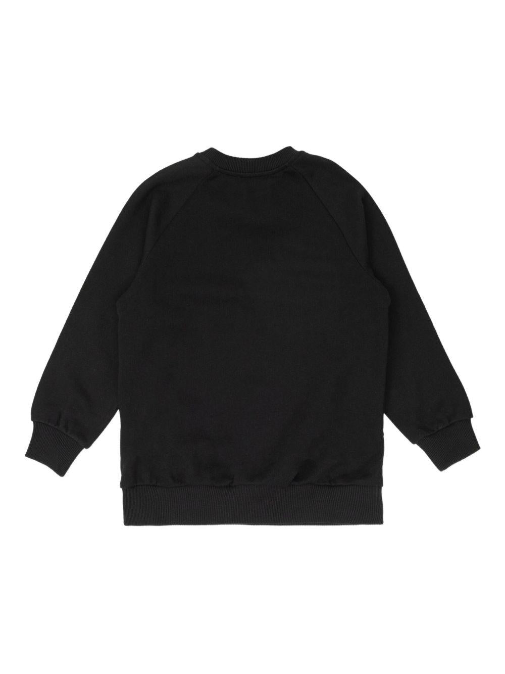 Felpa con logo ricamato per bambino Balmain Kids nera a maniche lungo - Rubino Kids