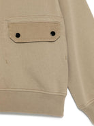 Felpa con logo ricamato per bambino C.P. Company Kids beige con tasca frontale - Rubino Kids