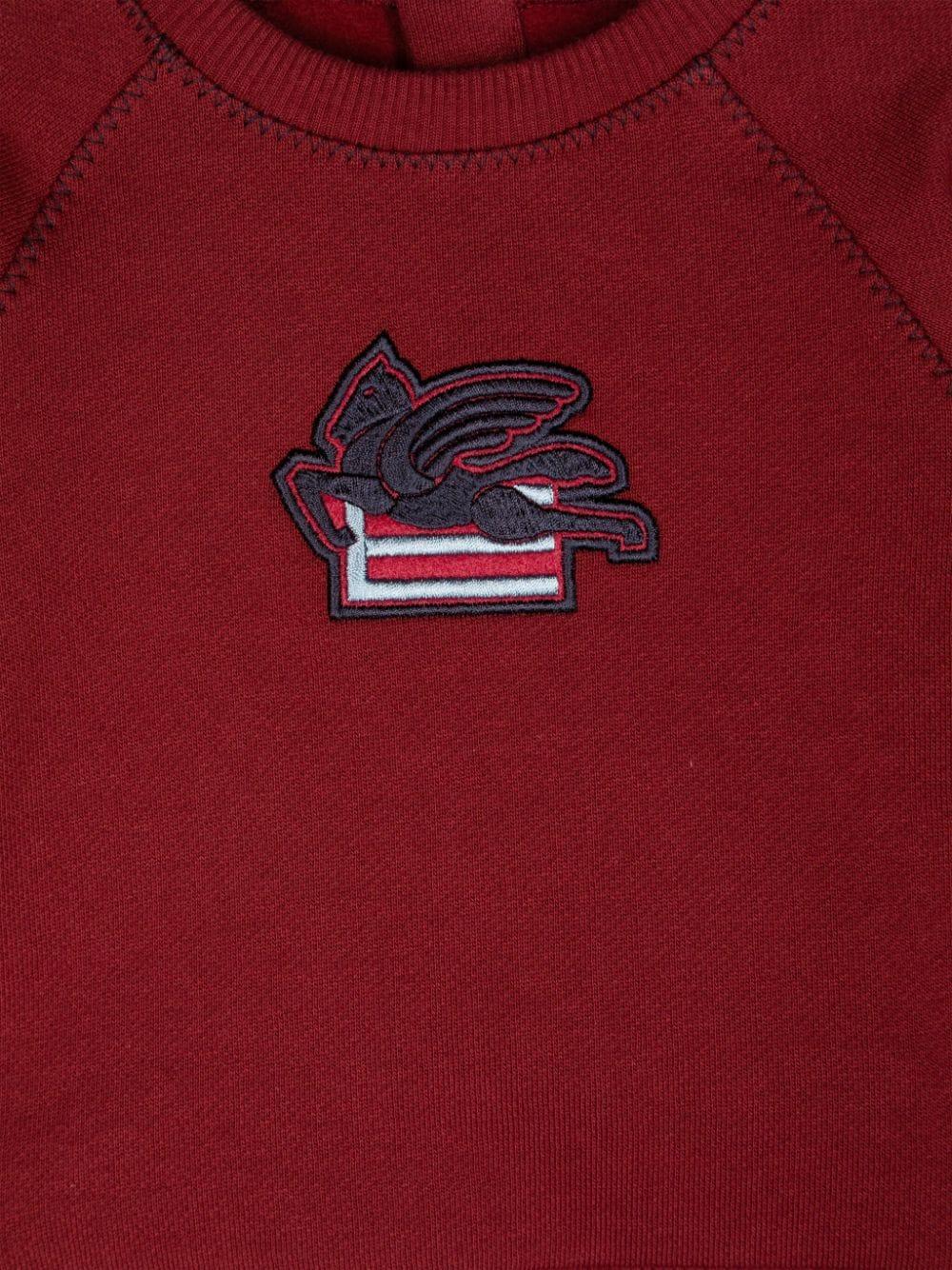 Felpa con ricamo Pegaso per neonato ETRO KIDS rosso con girocollo - Rubino Kids