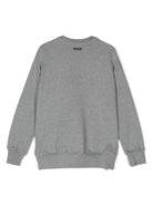 Felpa con stampa logo per bambina MSGM Kids grigio con girocollo - Rubino Kids