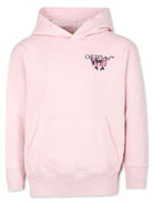 Felpa con stampa per bambina Off - White Kids rosa con orlo dritto - Rubino Kids