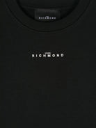 Felpa con stampa per bambino John Richmond Junior nero con trama jersey - Rubino Kids