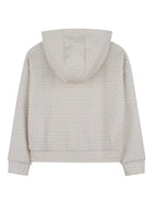 Felpa con zip per bambino Michael Kors Kids beige con stampa logo all - over - Rubino Kids