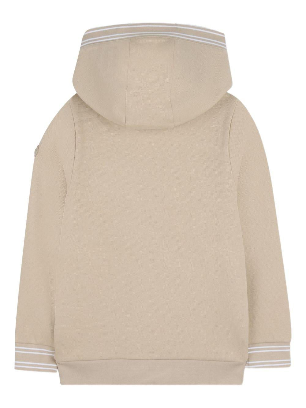 Felpa da bambino Boss Kids beige con cappuccio e zip - Rubino Kids
