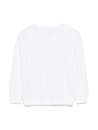 Felpa in spugna francese con logo per bambino Ralph Lauren Kids bianco con maniche lunghe - Rubino Kids