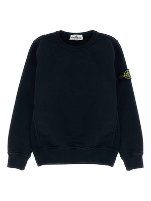 Felpa leggera per bambino Stone Island Junior nero in cotone
