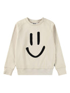 Felpa Mike per bambino Molo beige con stampa smile - Rubino Kids
