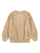 Felpa Monti per bambino Molo beige con stampa smile - Rubino Kids