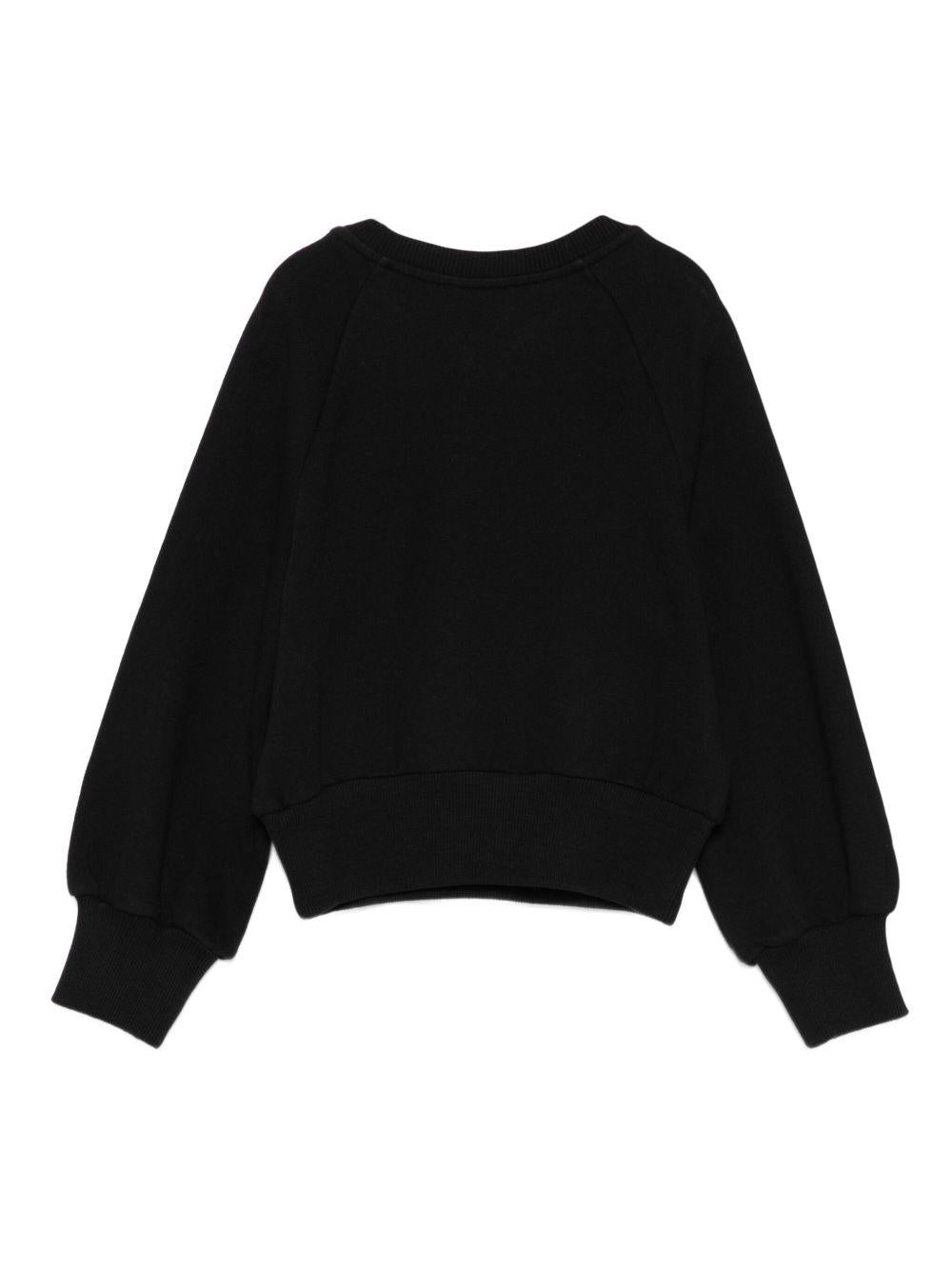 Felpa per bambina Balmain Kids nera con stampa logo - Rubino Kids