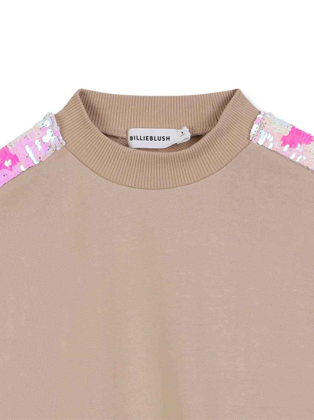 Felpa per bambina Billieblush beige con decorazione paillettes - Rubino Kids