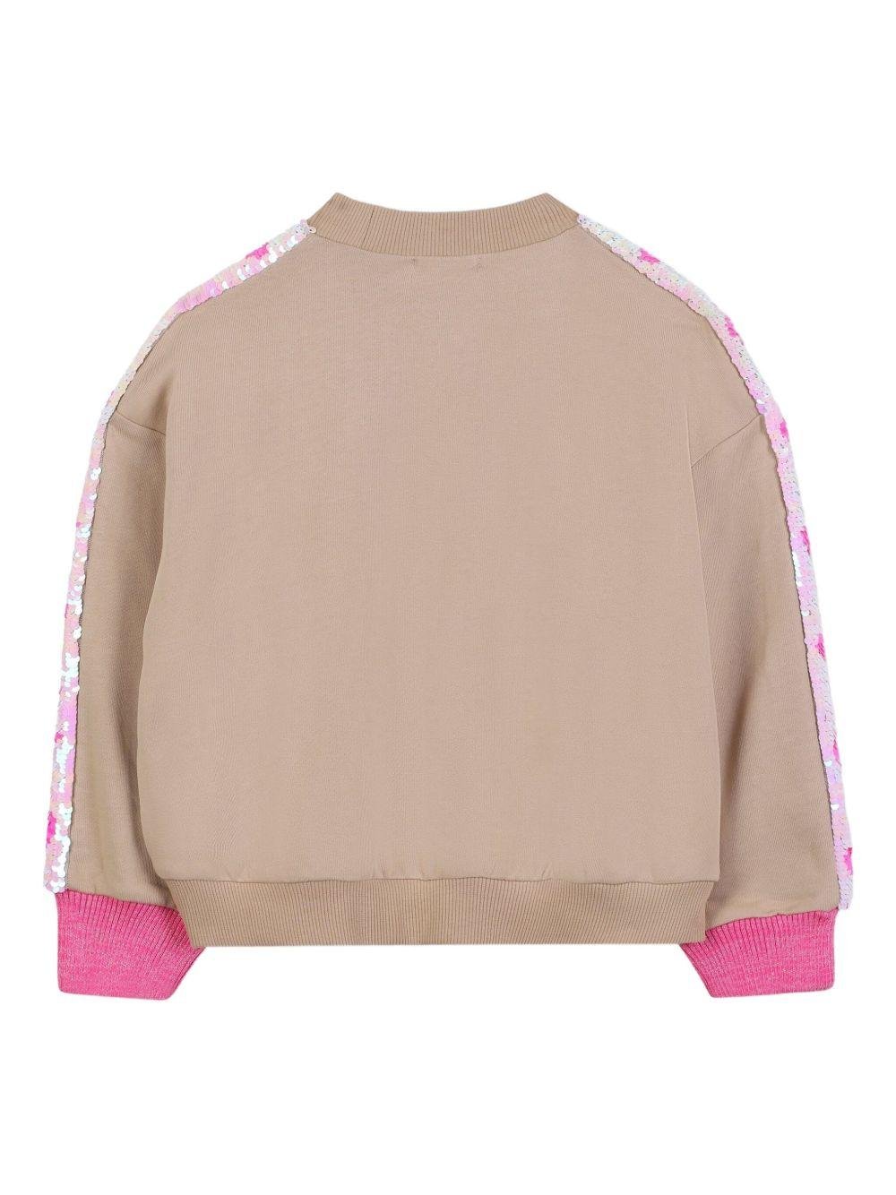 Felpa per bambina Billieblush beige con decorazione paillettes - Rubino Kids