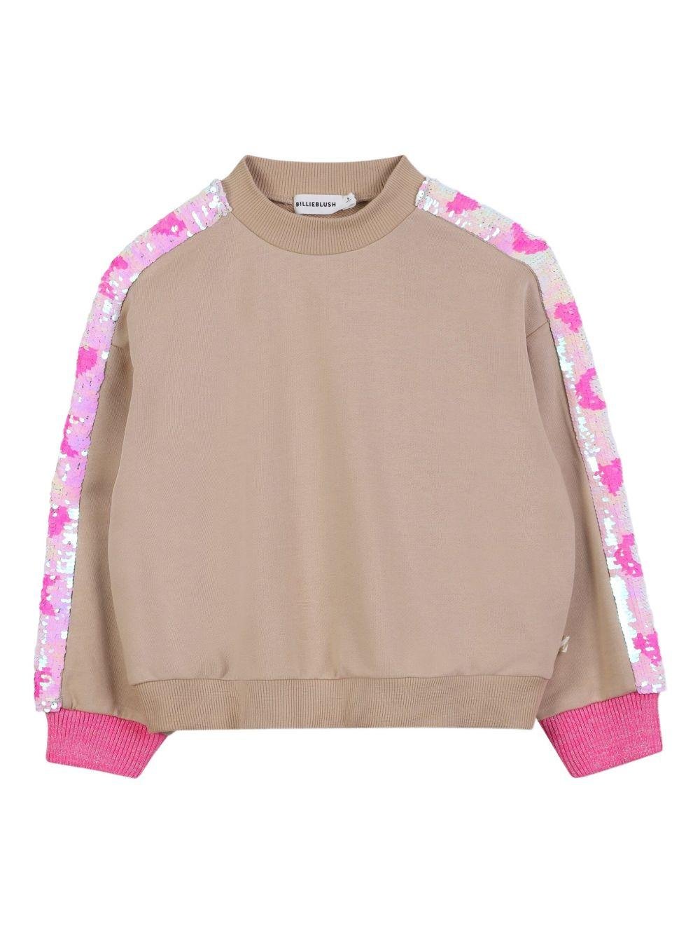 Felpa per bambina Billieblush beige con decorazione paillettes - Rubino Kids