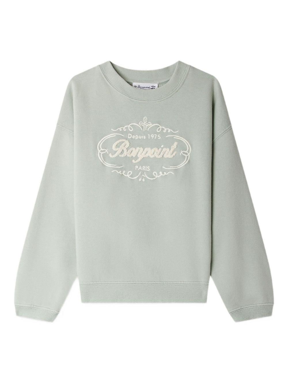 Felpa per bambina Bonpoint azzurro con stampa logo - Rubino Kids