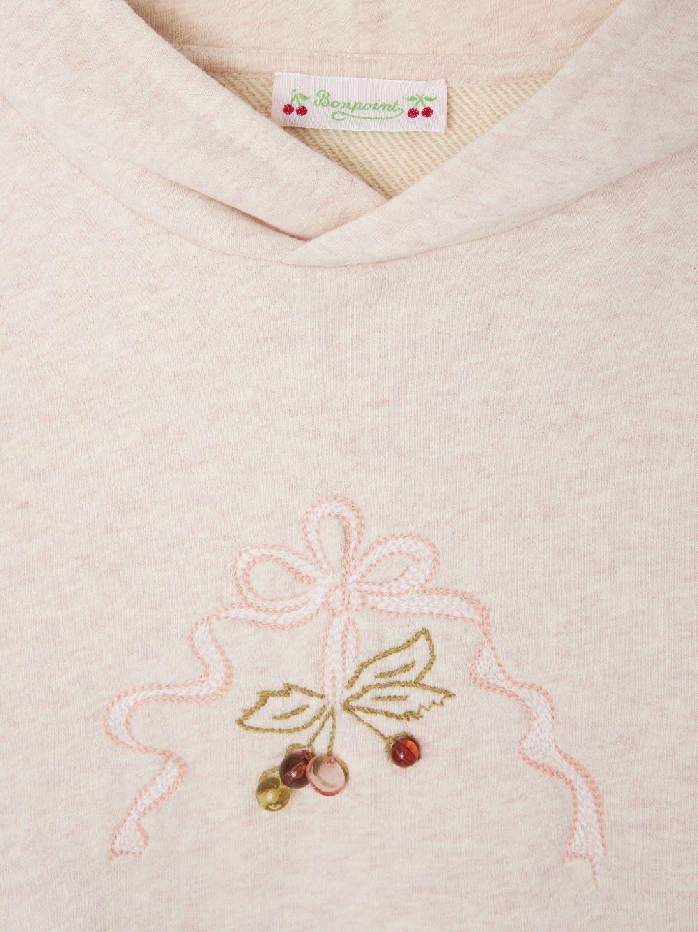 Felpa per bambina Bonpoint rosa con cappuccio - Rubino Kids