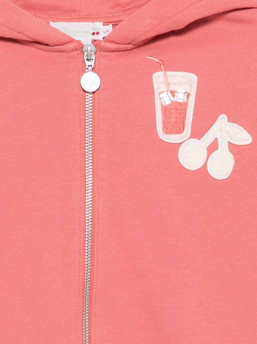 Felpa per bambina Bonpoint rosa con dettagli ricamati - Rubino Kids