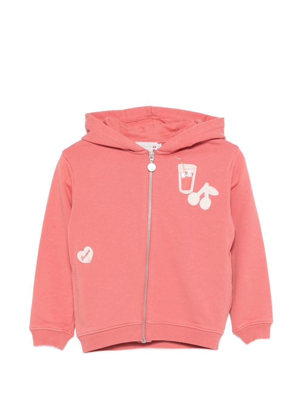 Felpa per bambina Bonpoint rosa con dettagli ricamati - Rubino Kids