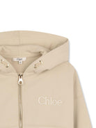 Felpa per bambina Chloé Kids beige con cappuccio - Rubino Kids