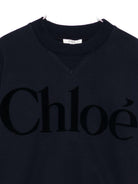 Felpa per bambina Chloé kids blu con logo sul davanti - Rubino Kids