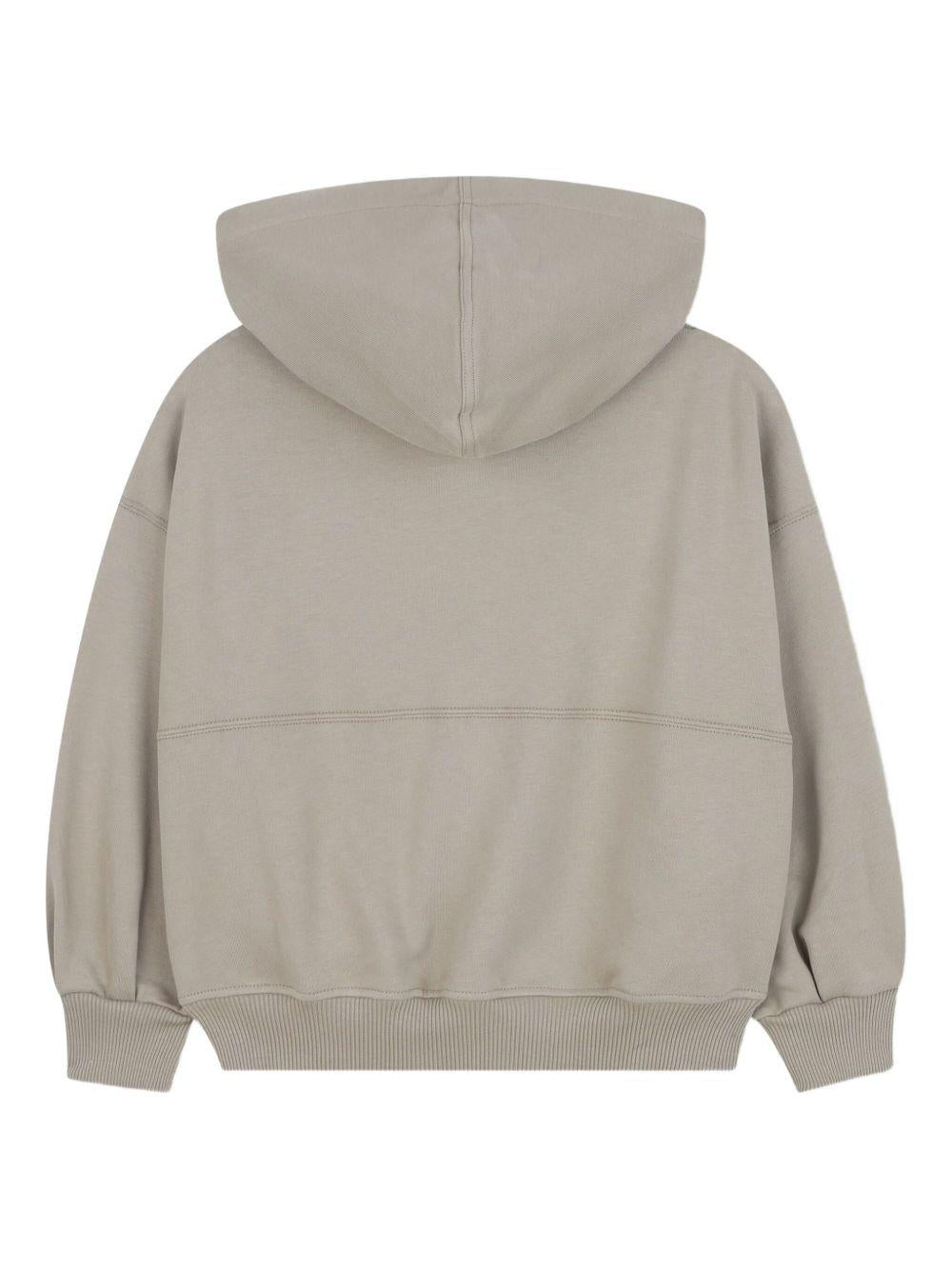 Felpa per bambina Chloé Kids grigia con zip e cappuccio - Rubino Kids