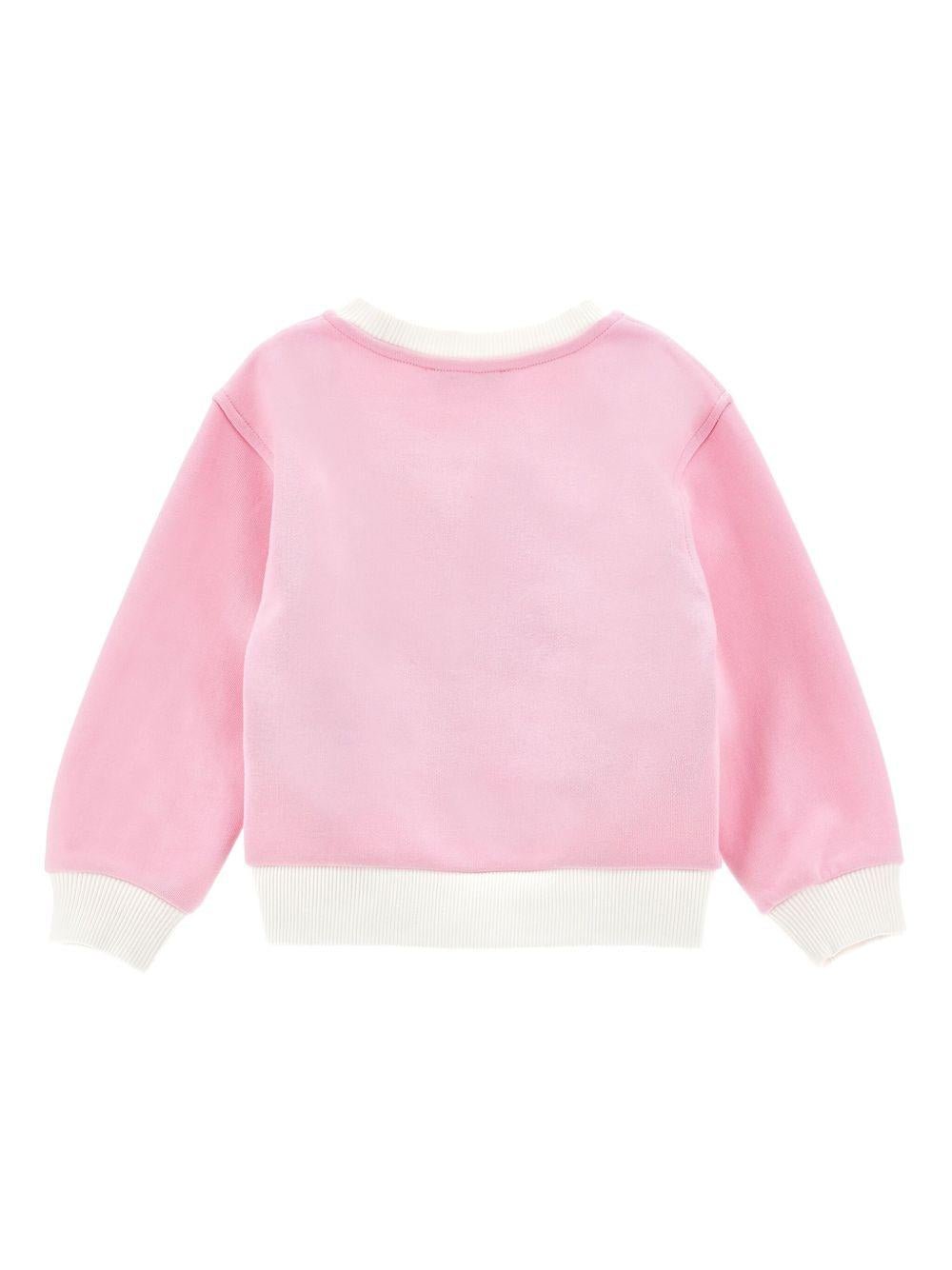 Felpa per bambina Disney x Monnalisa rosa con stampa grafica Stitch - Rubino Kids