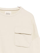 Felpa per bambina Douuod Kids beige con tasca sul petto - Rubino Kids