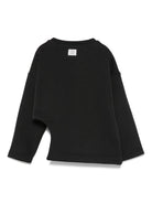 Felpa per bambina Douuod Kids nera con cut - out curvo - Rubino Kids