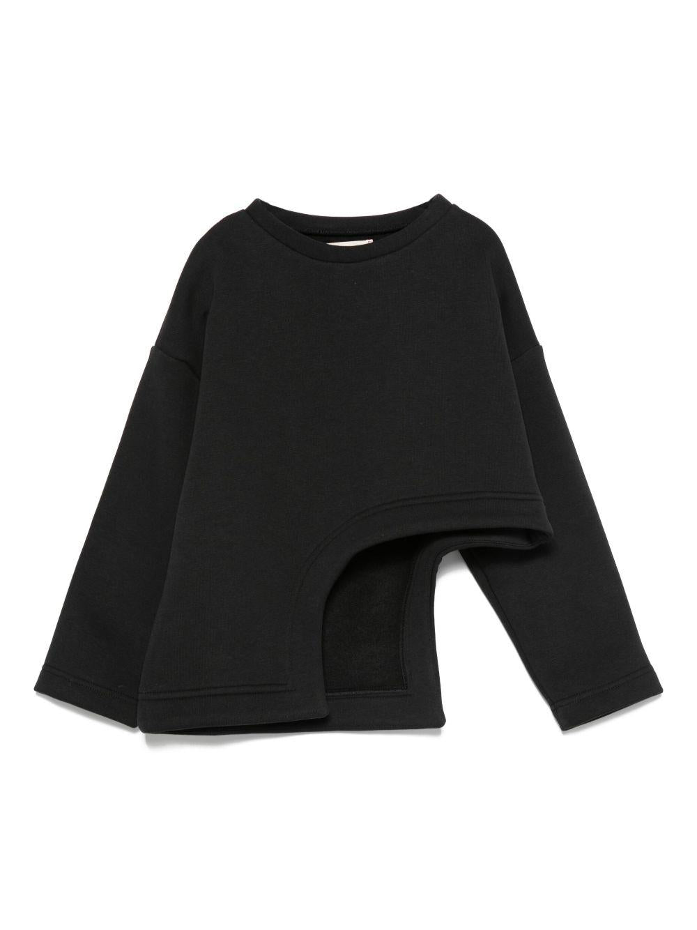 Felpa per bambina Douuod Kids nera con cut - out curvo - Rubino Kids