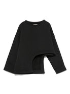 Felpa per bambina Douuod Kids nera con cut - out curvo - Rubino Kids